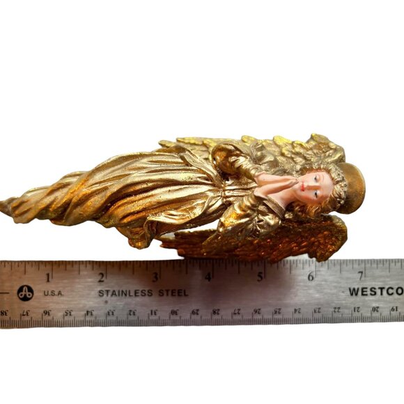 Vintage Gold Angel Praying Ornament With Hook - Picture 3 of 8